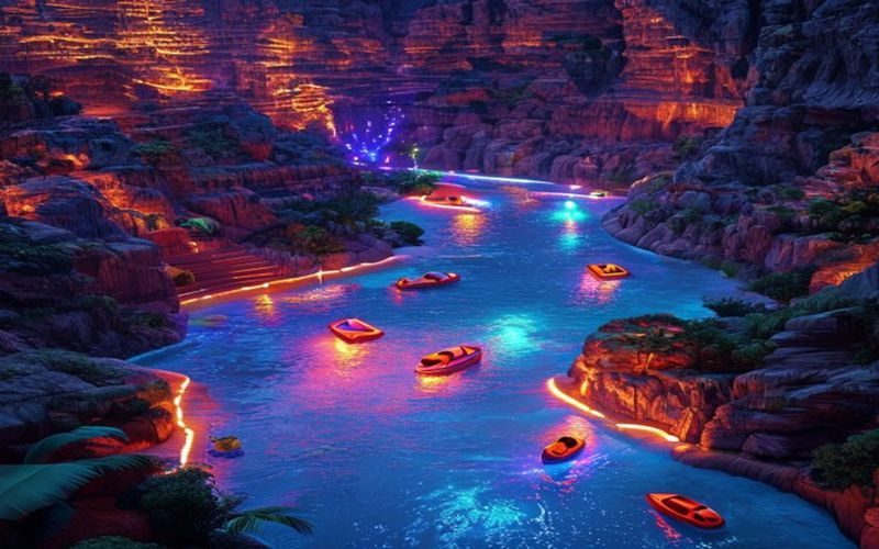漂流夜游水上游乐场景